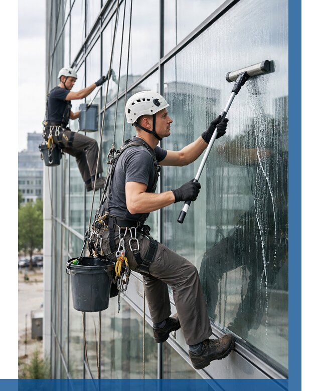 Мойка витражей альпинистами в Архангельске от 720 р. под ключ|ВЫСОТНИК-Рхн