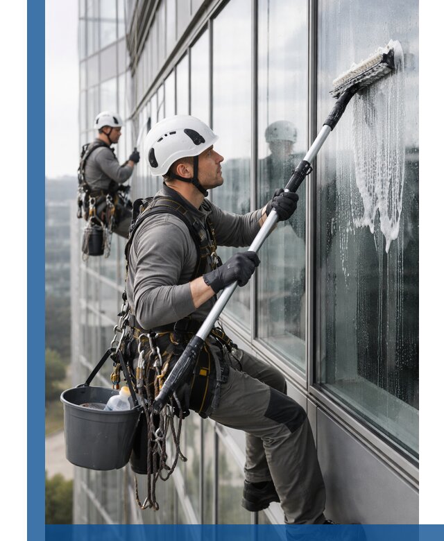 Высотная мойка сплошного остекления с выездом в Архангельске