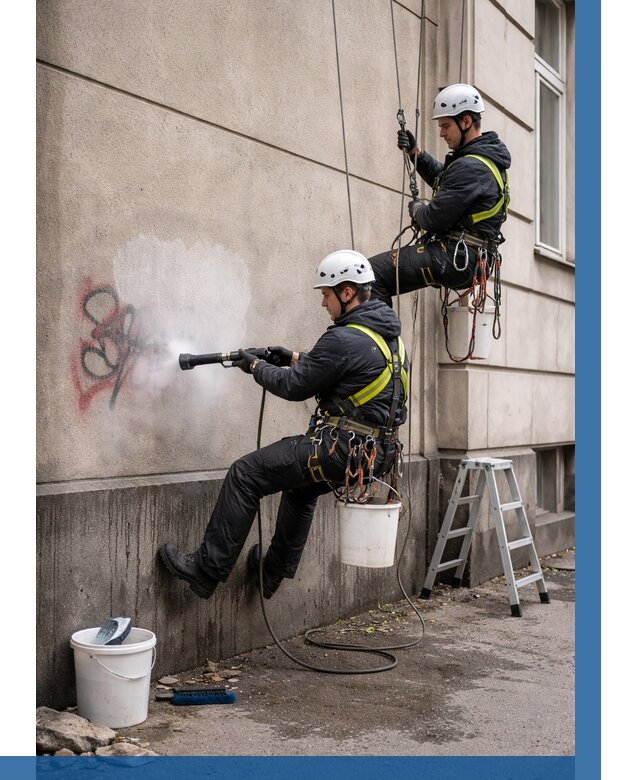 Удаление граффити с фасада в Архангельске от 4626 р. | ВЫСОТНИК-Рхн