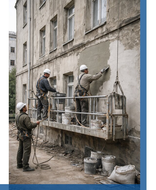 Капитальный ремонт фасада в Архангельске от 4318 р. | ВЫСОТНИК-Рхн