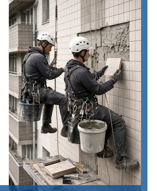 Ремонт облицовки фасада плиткой в Архангельске от 1851 р. | ВЫСОТНИК-Рхн