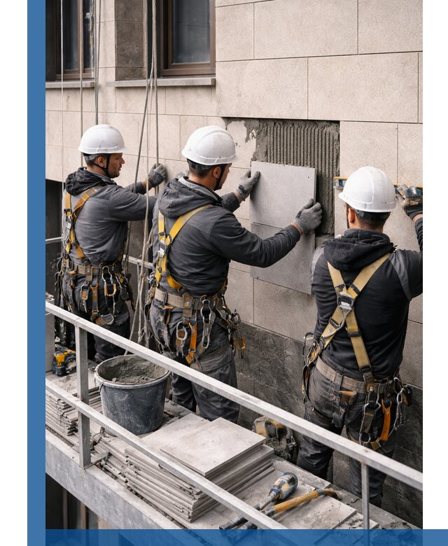 Ремонт облицовки фасада плиткой в Архангельске с гарантией