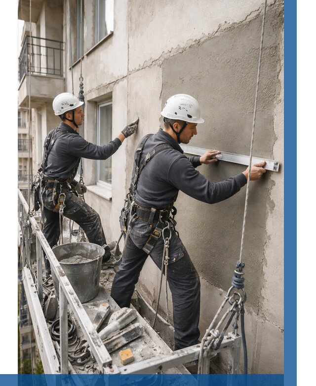 Штукатурка фасада на высоте в Архангельске от 925 р. | ВЫСОТНИК-Рхн