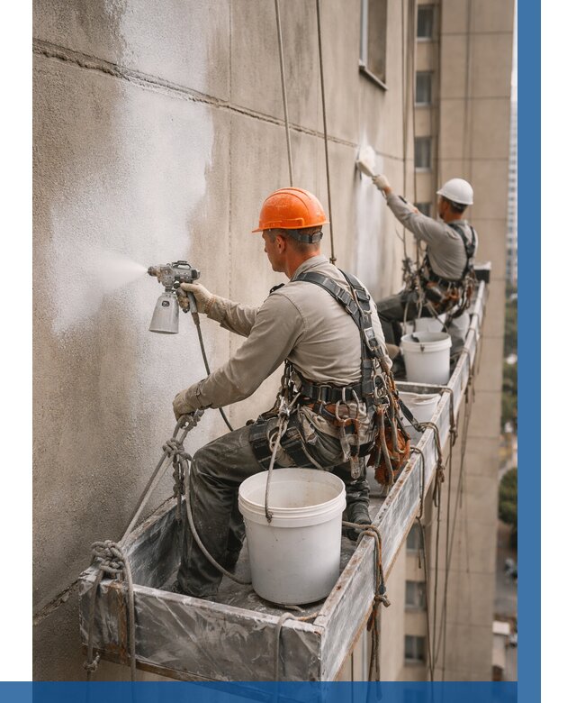 Грунтовка фасада на высоте в Архангельске от 123 р. | ВЫСОТНИК-Рхн