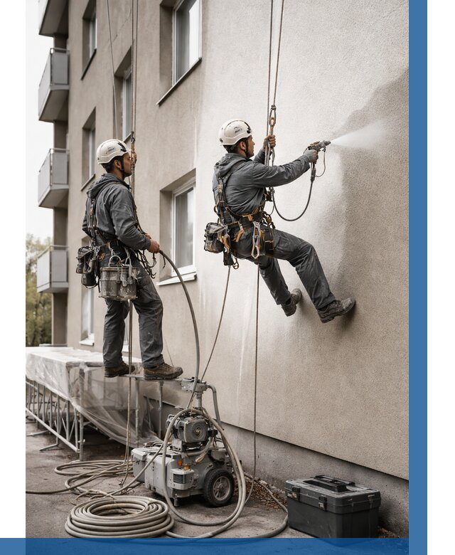 Безвоздушная покраска фасада в Архангельске от 226 р/м² | ВЫСОТНИК-Рхн