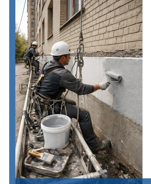 Окраска цоколя здания в Архангельске профессионально и надежно