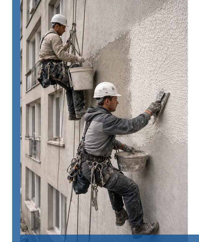 Нанесение декоративной штукатурки короед на фасад в Архангельске