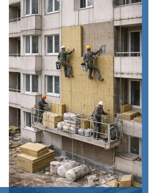 Утепление фасада минватой в Архангельске от 1542 р. | ВЫСОТНИК-Рхн