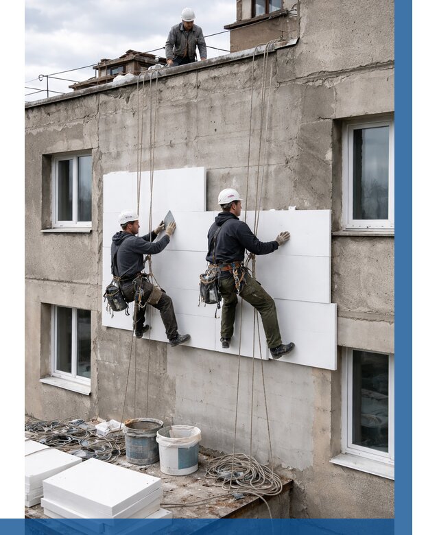 Утепление фасада пенополистиролом в Архангельске от 1851 р. | ВЫСОТНИК-Рхн