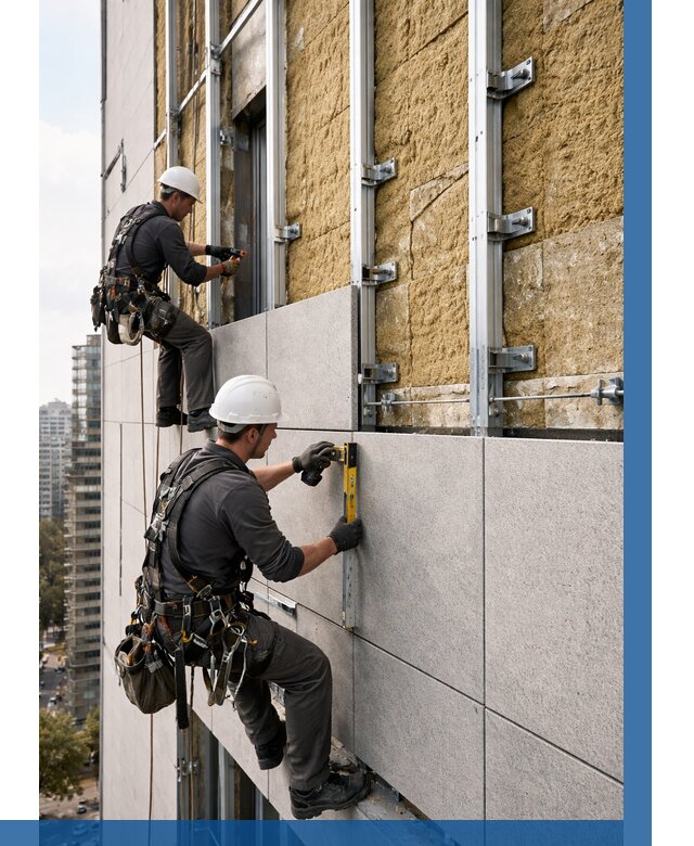 Монтаж вентилируемого фасада в Архангельске от 3598 р. | ВЫСОТНИК-Рхн