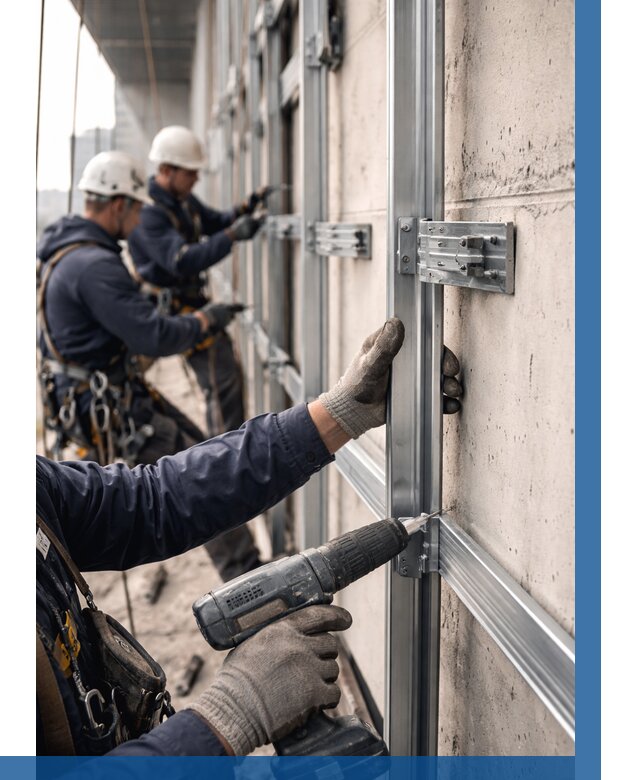 Монтаж подсистемы вентфасада в Архангельске от 874 р. | ВЫСОТНИК-Рхн