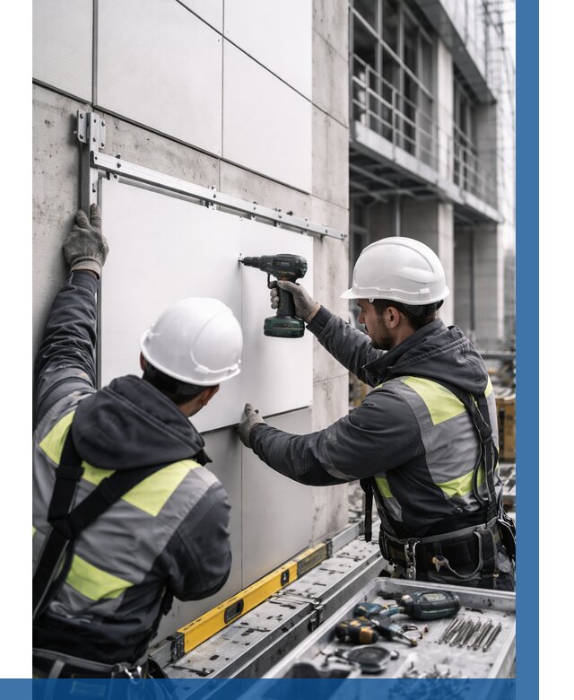 Монтаж композитных панелей фасада в Архангельске от 2570 р. | ВЫСОТНИК-Рхн