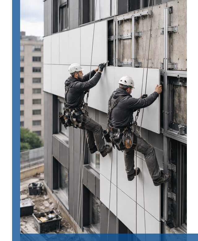 Монтаж композитных панелей фасада в Архангельске под ключ