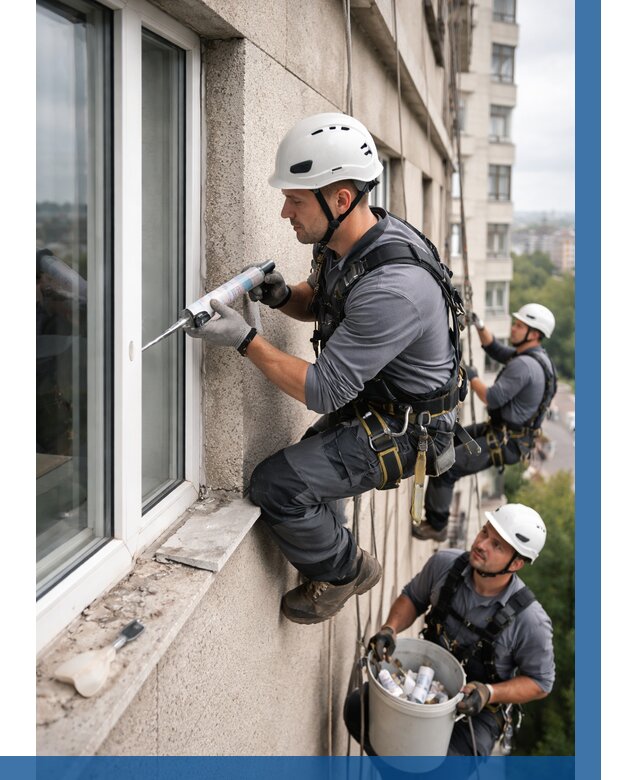 Герметизация оконных швов снаружи в Архангельске от 1542 р. | ВЫСОТНИК-Рхн