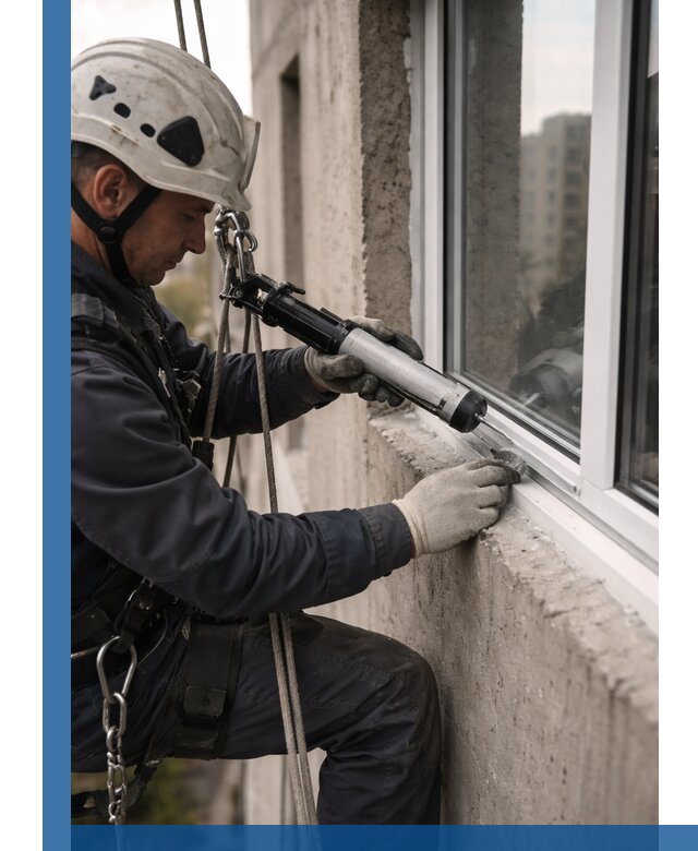 Герметизация оконных швов снаружи в Архангельске профессионально