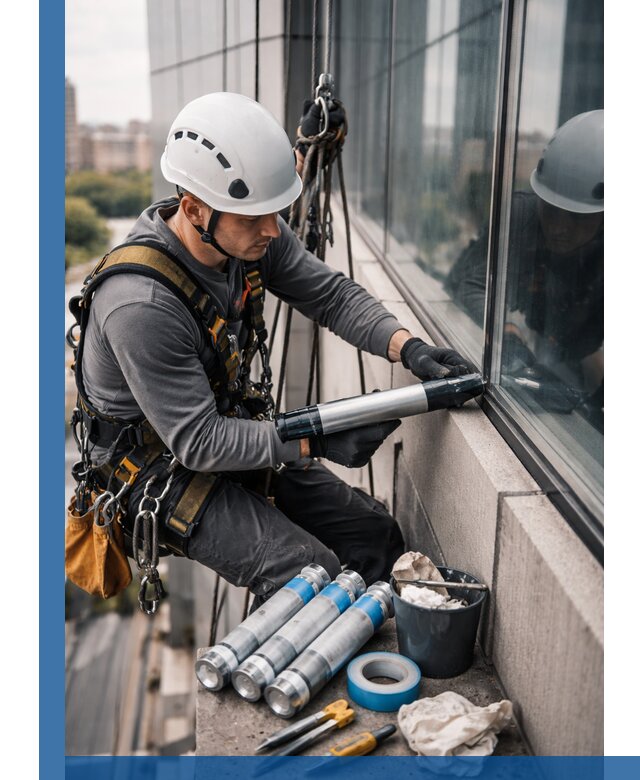 Герметизация стыков витража в Архангельске для герметичных фасадов
