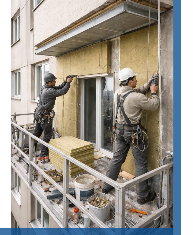 Утепление балкона снаружи в Архангельске от 1645 р. под ключ ВЫСОТНИК-Рхн