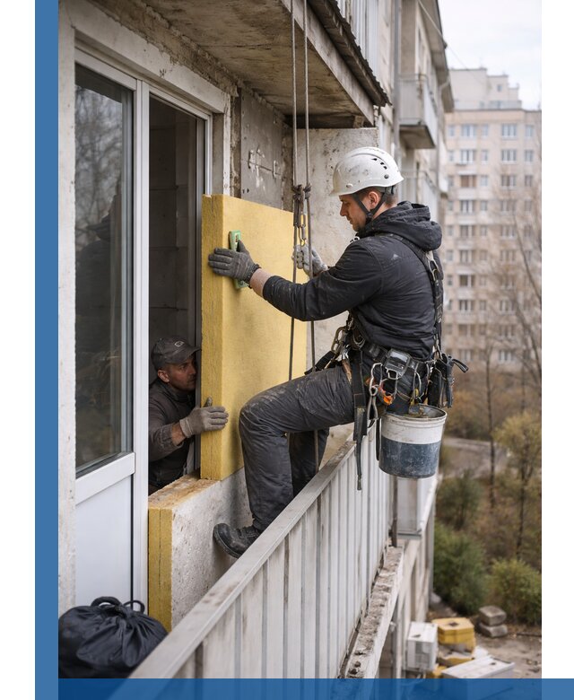 Профессиональное утепление балкона снаружи в Архангельске под ключ