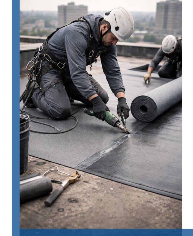 Ремонт мягкой кровли в Архангельске с выездом промальпинистов