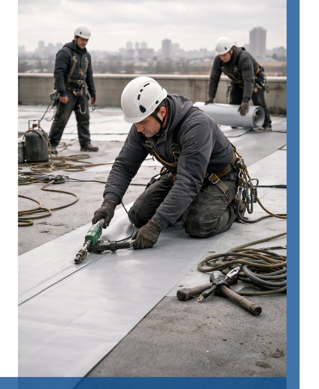 Ремонт мембранной кровли в Архангельске от 1851 р./м2 | ВЫСОТНИК-Рхн