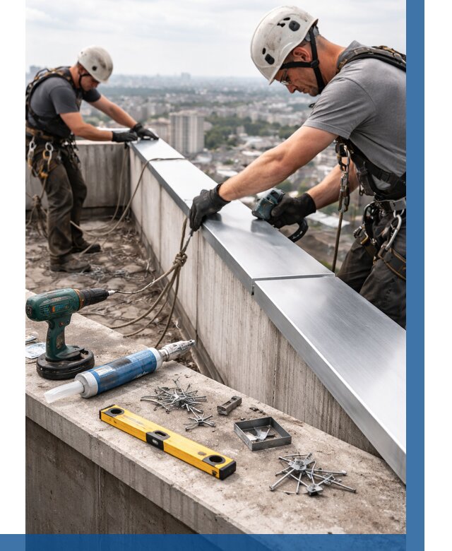 Монтаж парапетных крышек в Архангельске от 822 р. | ВЫСОТНИК-Рхн