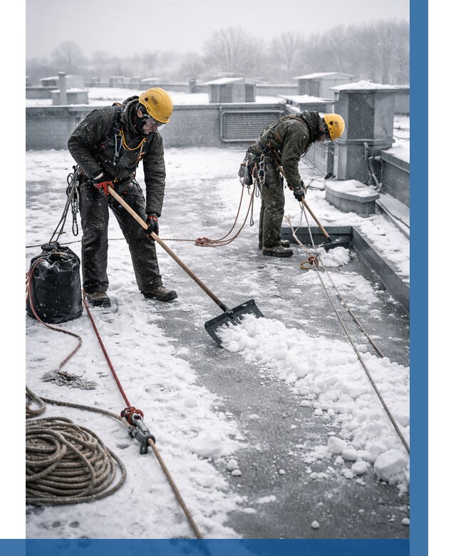 Очистка крыши от снега в Архангельске от 7711 р. | ВЫСОТНИК-Рхн