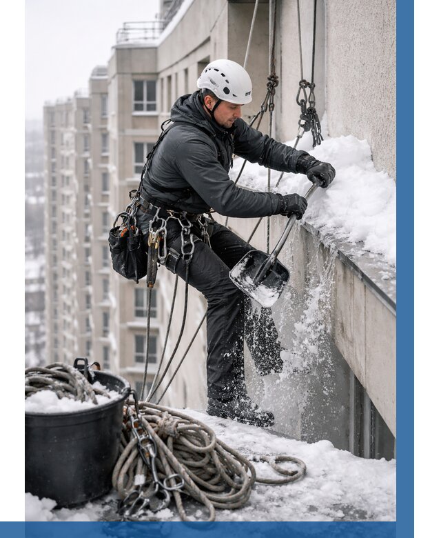 Очистка карнизов от снега в Архангельске от 308 р. | ВЫСОТНИК-Рхн