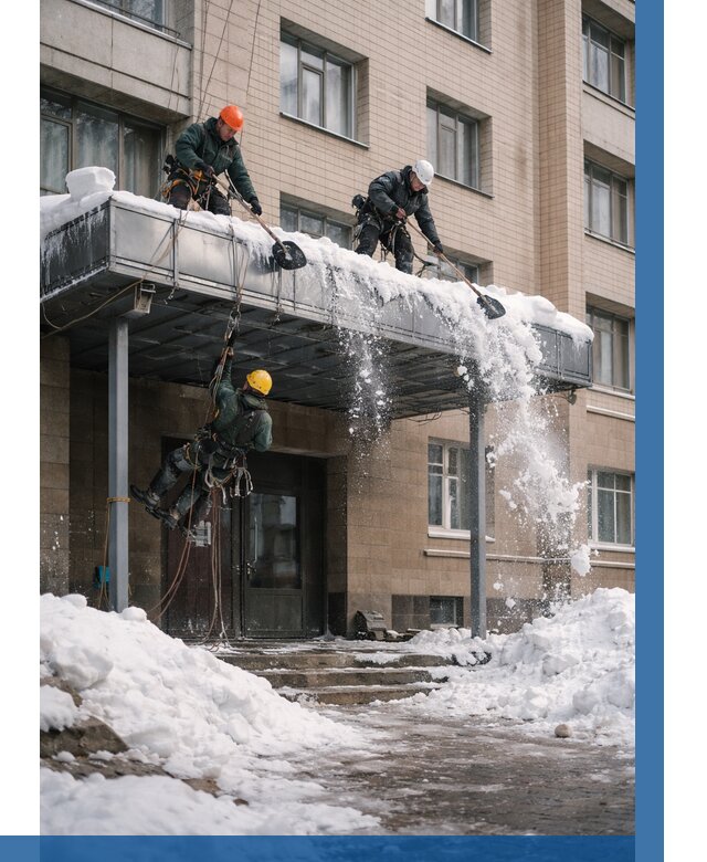 Очистка козырьков от снега в Архангельске от 3598 р. | ВЫСОТНИК-Рхн