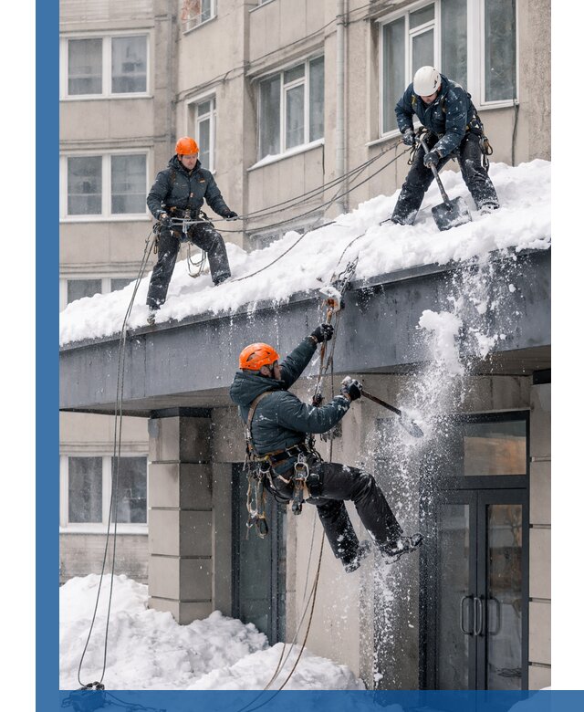 Безопасная очистка навесов от снега в Архангельске круглогодично