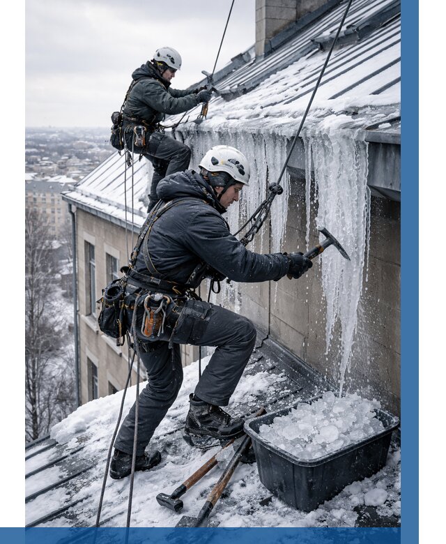 Удаление наледи с кровли в Архангельске от 5655 р. | ВЫСОТНИК-Рхн