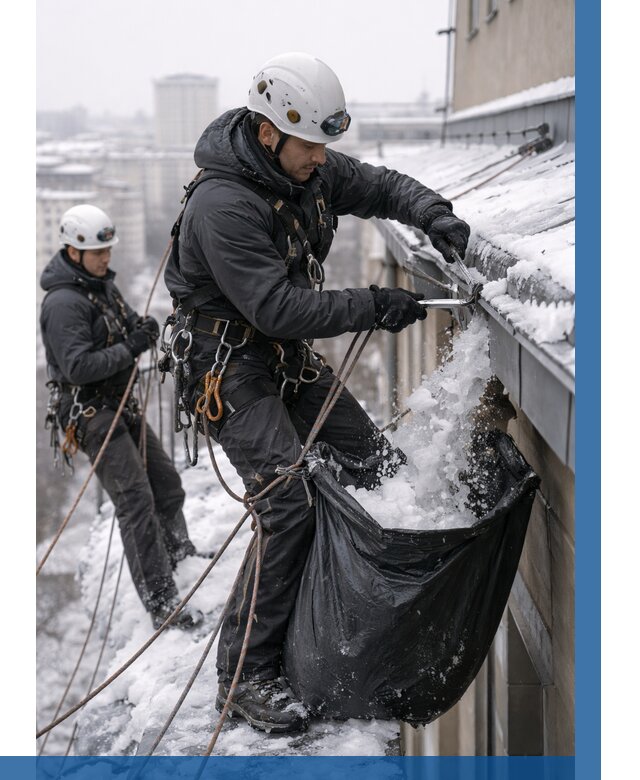 Аварийная очистка крыши в Архангельске под ключ от 308 р. | ВЫСОТНИК-Рхн