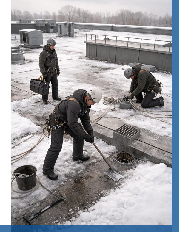 Абонентское обслуживание кровли зимой в Архангельске от 8225 р. | ВЫСОТНИК-Рхн