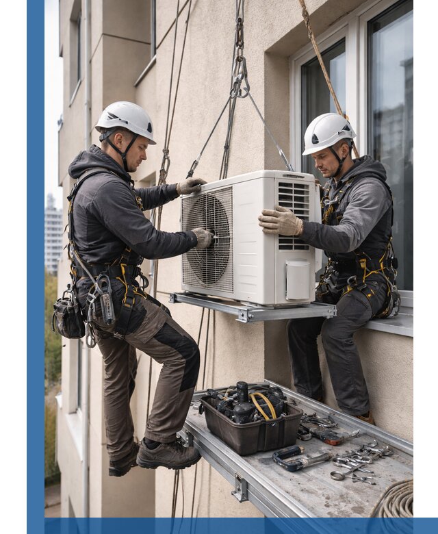 Перенос внешнего блока кондиционера в Архангельске с монтажом и крепежом