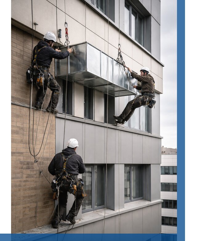 Монтаж воздуховодов на фасаде в Архангельске от 1542 р. | ВЫСОТНИК-Рхн