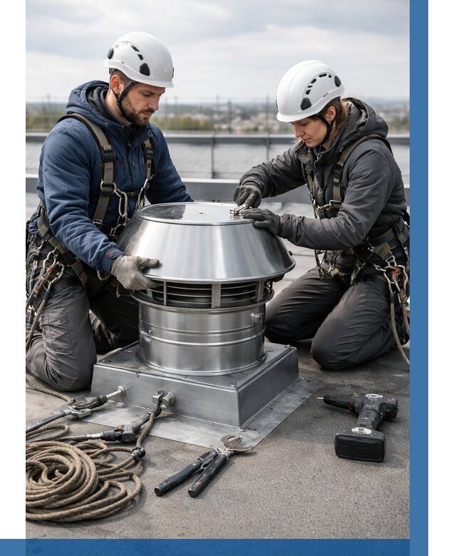 Установка дефлекторов на кровле в Архангельске от 4626 р. | ВЫСОТНИК-Рхн