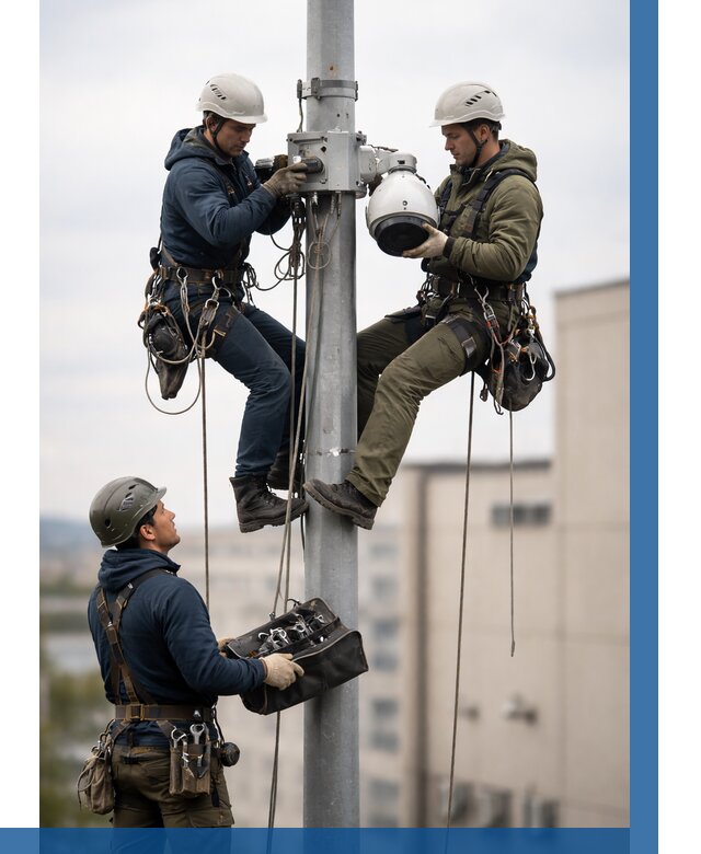 Установка видеокамер на мачте в Архангельске от 8739 р. | ВЫСОТНИК-Рхн