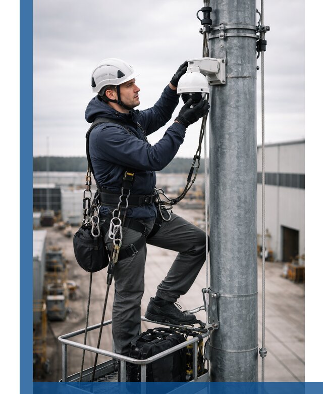 Профессиональная установка видеокамер на мачте в Архангельске