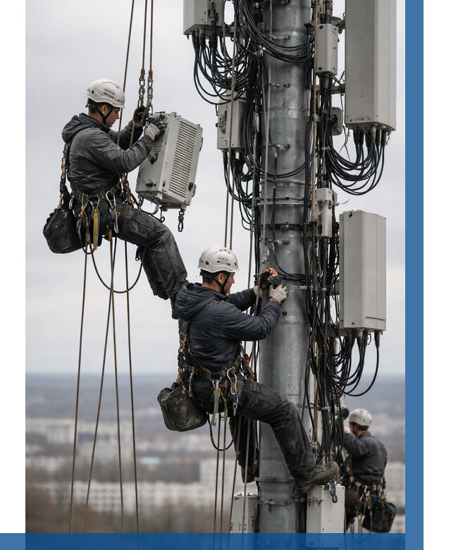 Монтаж оборудования связи на мачте в Архангельске от 7711 р. | ВЫСОТНИК-Рхн