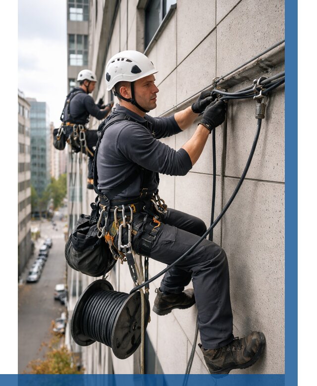 Прокладка кабеля по фасаду в Архангельске от 360 р. | ВЫСОТНИК-Рхн