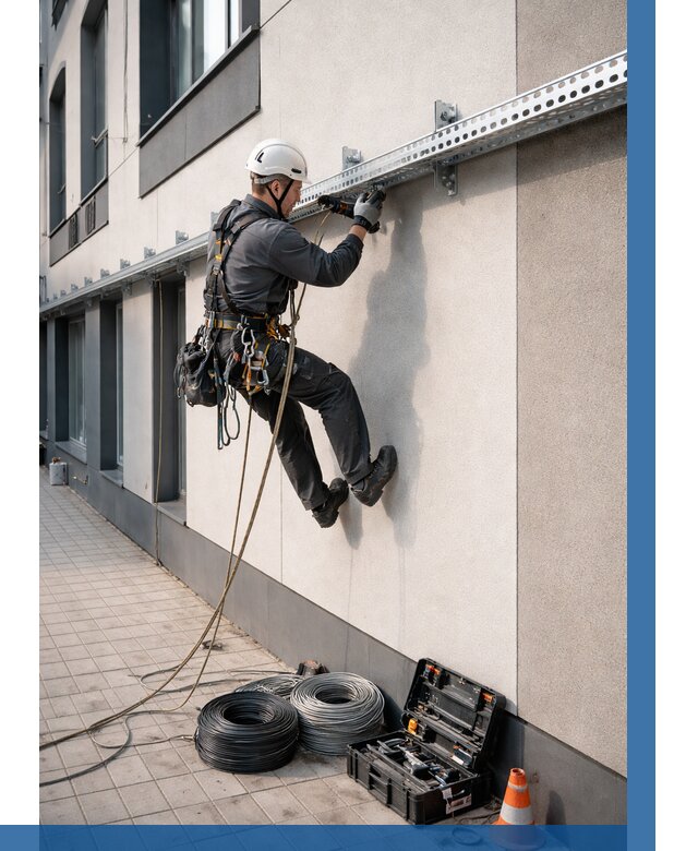 Монтаж кабельных лотков на фасаде в Архангельске от 1234 р. | ВЫСОТНИК-Рхн