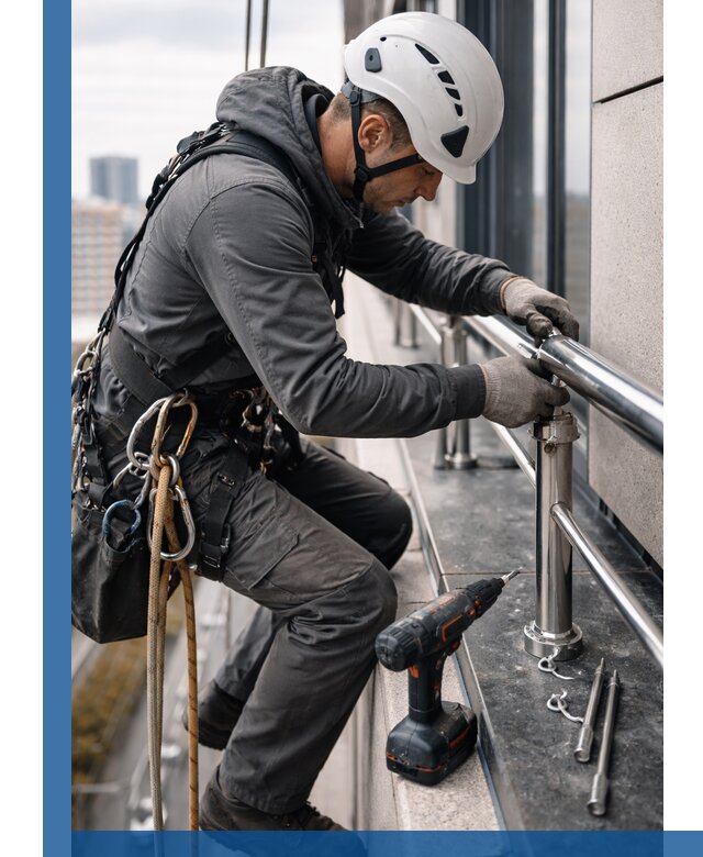 Монтаж ограждений на высоте в Архангельске для зданий и конструкций