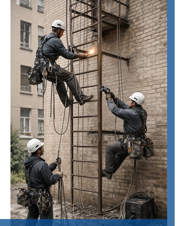 Ремонт пожарной лестницы в Архангельске от 7711 р. | ВЫСОТНИК-Рхн