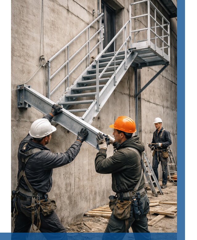 Монтаж металлических лестниц в Архангельске от 15422 р. | ВЫСОТНИК-Рхн