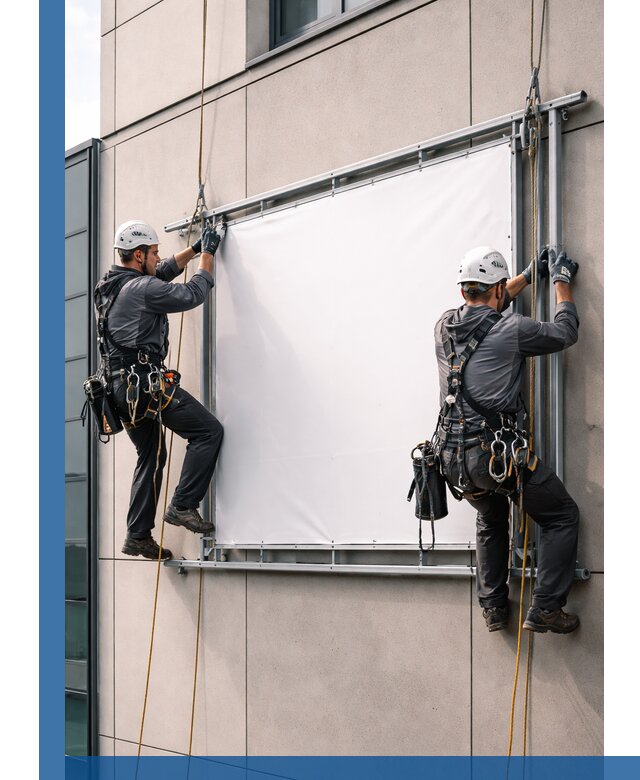 Монтаж наружной рекламной вывески в Архангельске под ключ