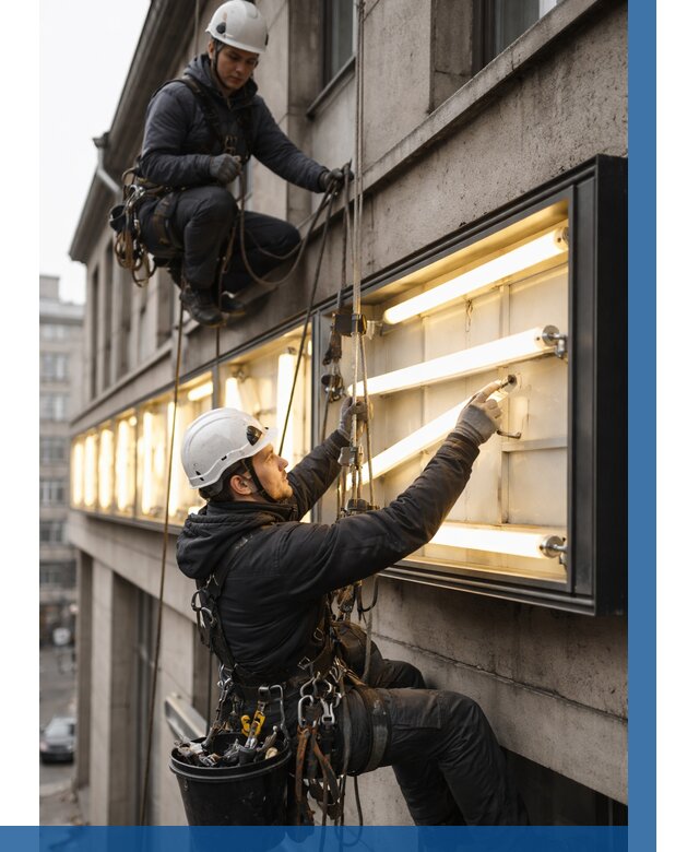 Замена ламп в вывеске в Архангельске под ключ от 3598 р. | ВЫСОТНИК-Рхн