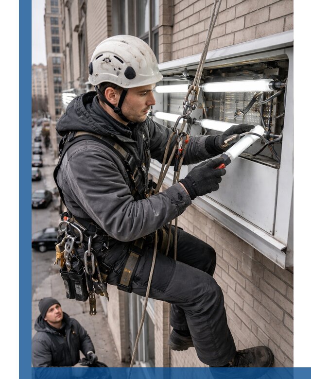 Профессиональная замена ламп в наружной вывеске в Архангельске