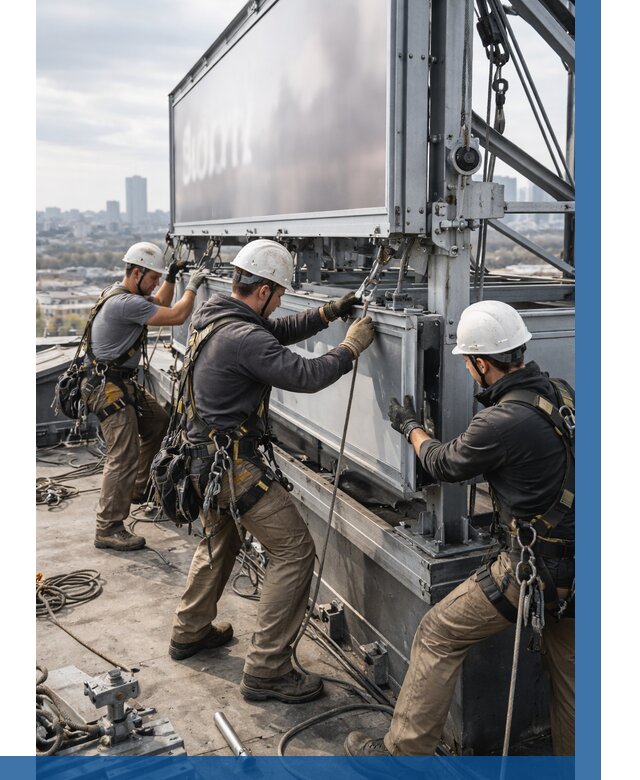 Монтаж крышной рекламной конструкции в Архангельске от 61686 р.|ВЫСОТНИК-Рхн