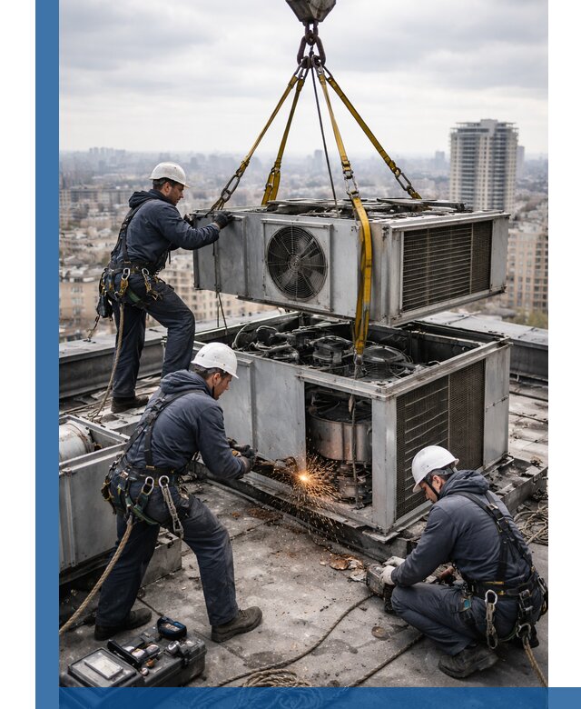 Демонтаж крышной установки в Архангельске любой сложности