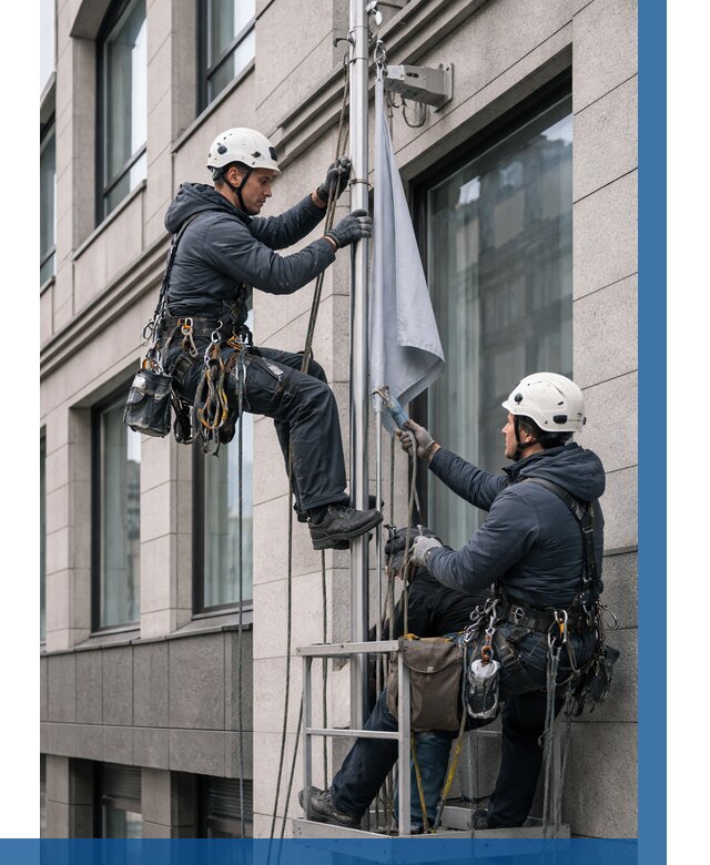 Установка флагов на фасаде в Архангельске от 4626 р. | ВЫСОТНИК-Рхн