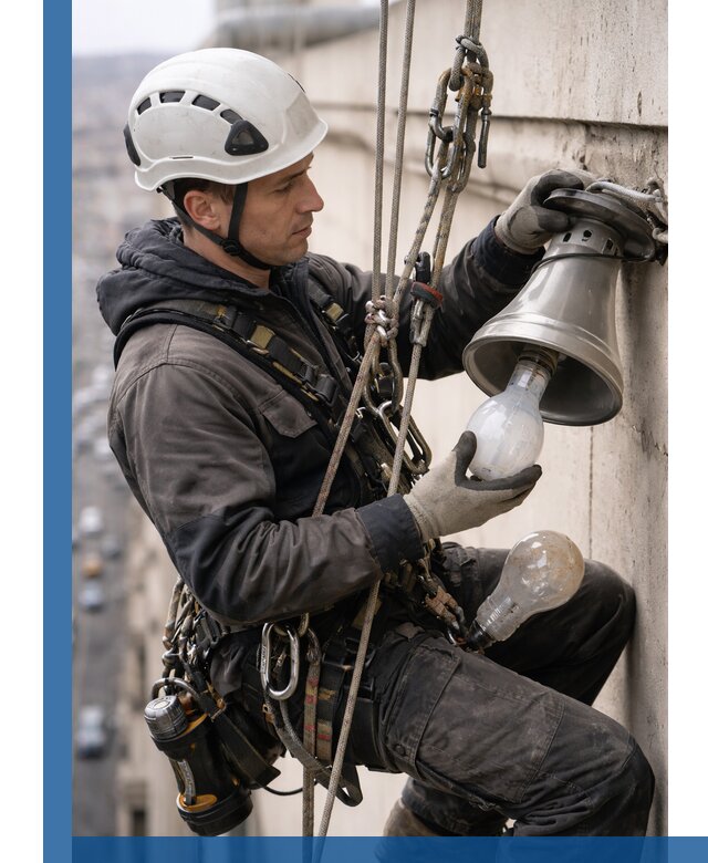 Замена ламп на высоте в Архангельске профессионально и быстро